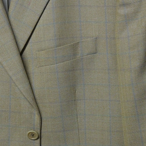 Tallia‎ 44XL Yellow Windowpane 3 Button Blazer Jacket Sport Coat - Picture 4 of 10